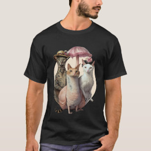 Camisetas gráficas divertidas de gato flamenco par