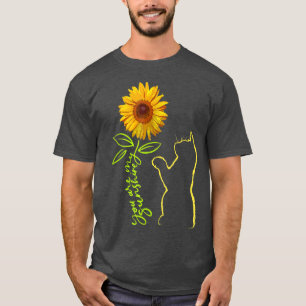 Camisetas gráficas para gatos, Cat Sunflower T, Ca