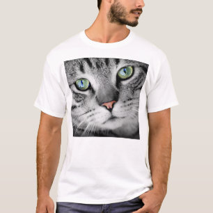 Camisetas grandes del gato de tabby de la cara