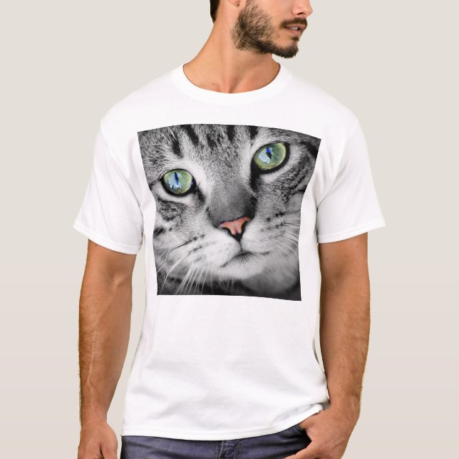 Camisetas grandes del gato de tabby de la cara (Anverso)