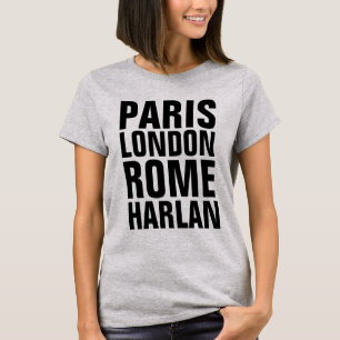 Camisetas HARLAN Kentucky, PARIS ROME LONDON