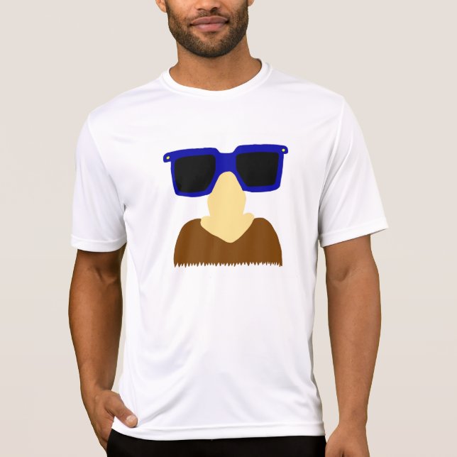 Camisetas incógnito del bigote y de los vidrios (Anverso)