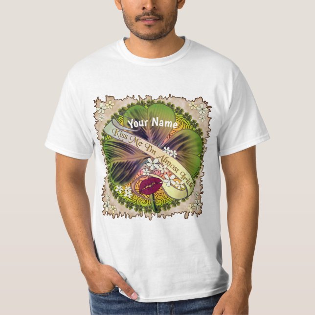 Camisetas irlandesas de Shamrock Kiss Me (Anverso)