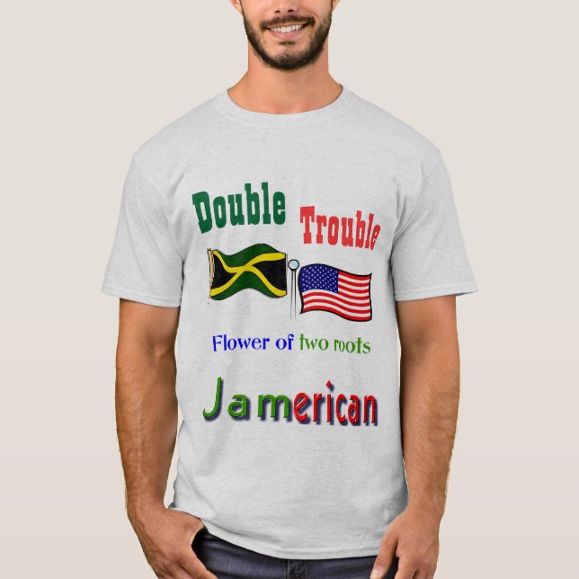 Camisetas jamaiquino-americanas de doble problemas (Anverso)