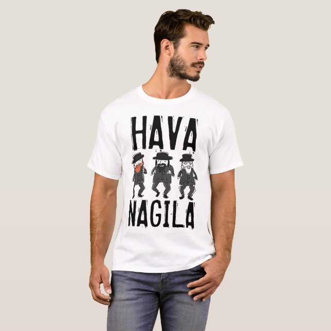 Camisetas judías alegres divertidas de HAVA NAGILA (Anverso completo)