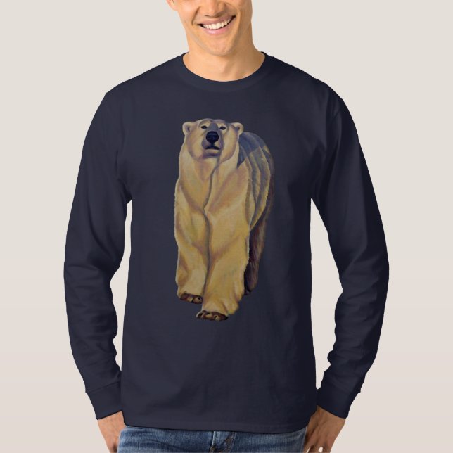 Camisetas largo del oso polar de la manga del (Anverso)