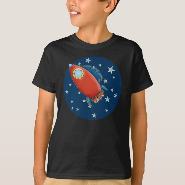 Camisetas lindas de Rocket y del muchacho de las (Anverso)