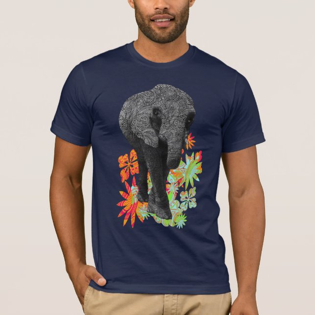 Camisetas lindas del elefante del hippy (Anverso)