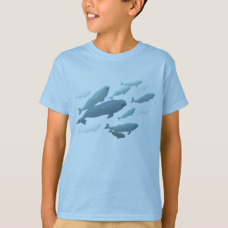 Camisetas lindo del arte de la ballena de la