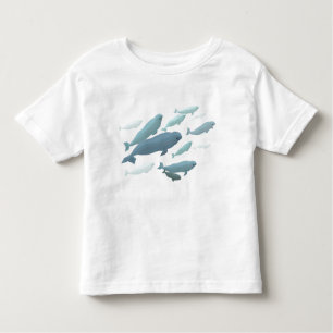 Camisetas lindo del arte de la ballena de la