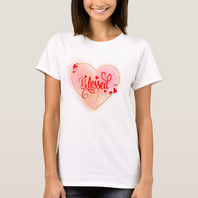 Camisetas llenas de diseño de corazón de amor (Anverso)