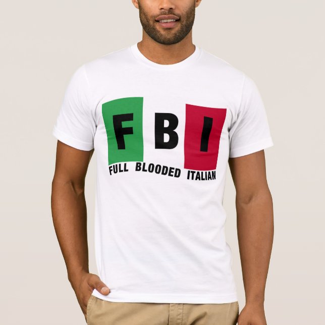 Camisetas llenas del ITALIANO del FBI Blooded (Anverso)