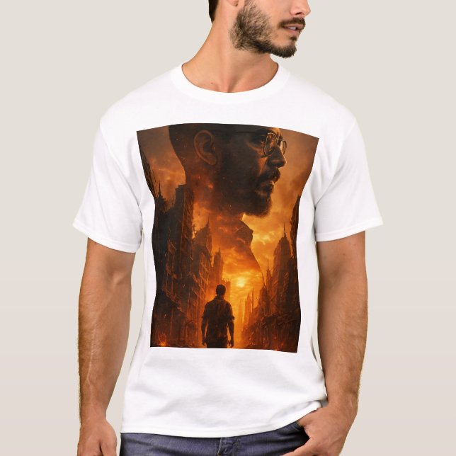 Camisetas masculinas apolíticas guerreras cinemato (Anverso)