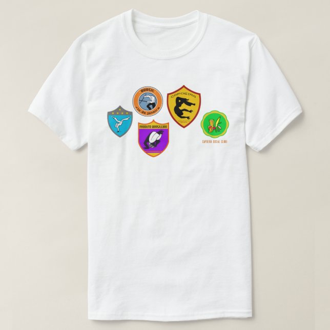 Camisetas Masculinas com desenhos de Capoeira (Diseño del anverso)