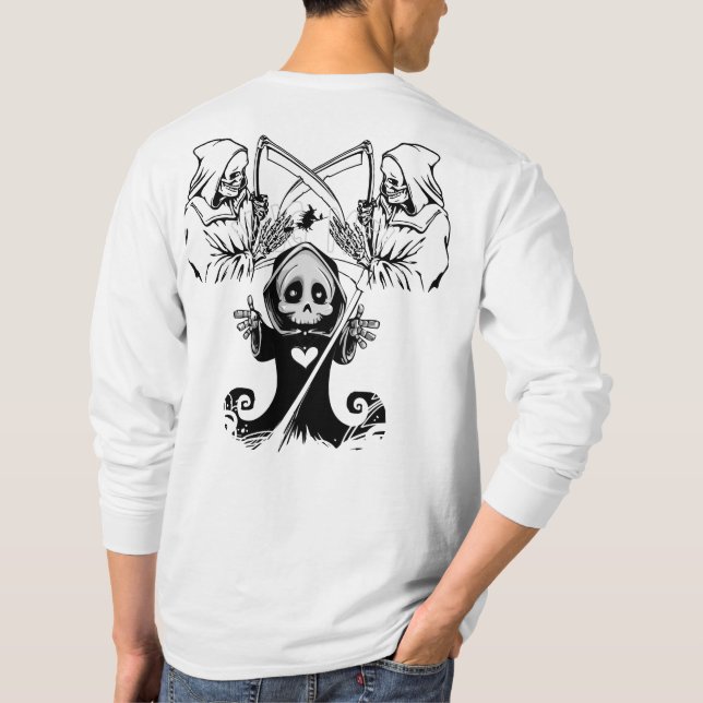 camisetas masculinas de halloween (Reverso)