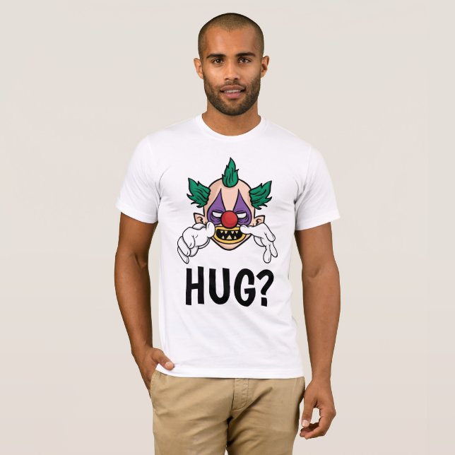 Camisetas masculinas divertidas, payaso temeroso a (Anverso completo)