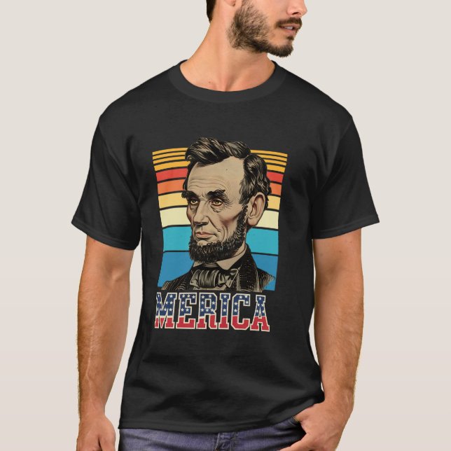 Camisetas Merica Abe Abraham Lincoln - 4 de julio (Anverso)
