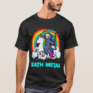 Camisetas Metalizado de muerte Unicornio Grim Reap