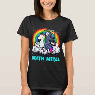 Camisetas Metalizado de muerte Unicornio Grim Reap