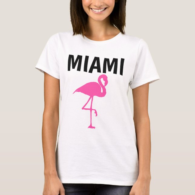 Camisetas MIAMI Florida PINK FLAMINGO (Anverso)