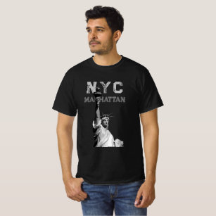 camisetas modernas Nyc Manhattan Estatua de la Lib