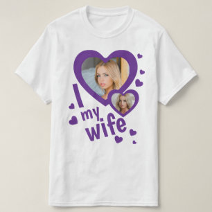 Camisetas moradas personalizadas para hombres 'Amo
