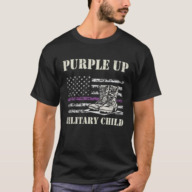 Camisetas morados Niños del ejército militar Vint (Anverso)