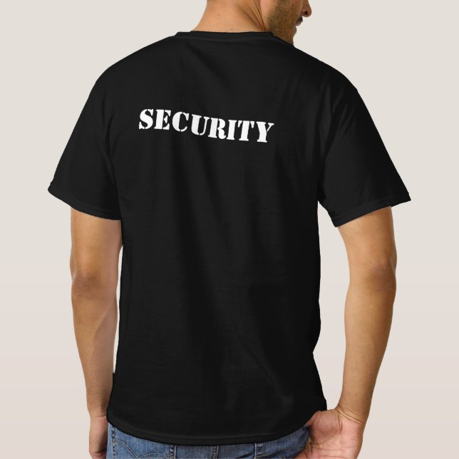 Camisetas negras de seguridad para guardia profesi (Reverso)