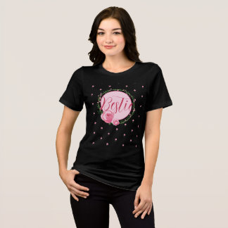 Camisetas negras florales para la fiesta de solter