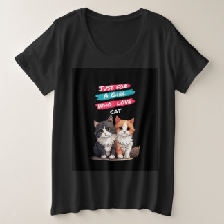 Camisetas negras para chicas, diseño de gatos.