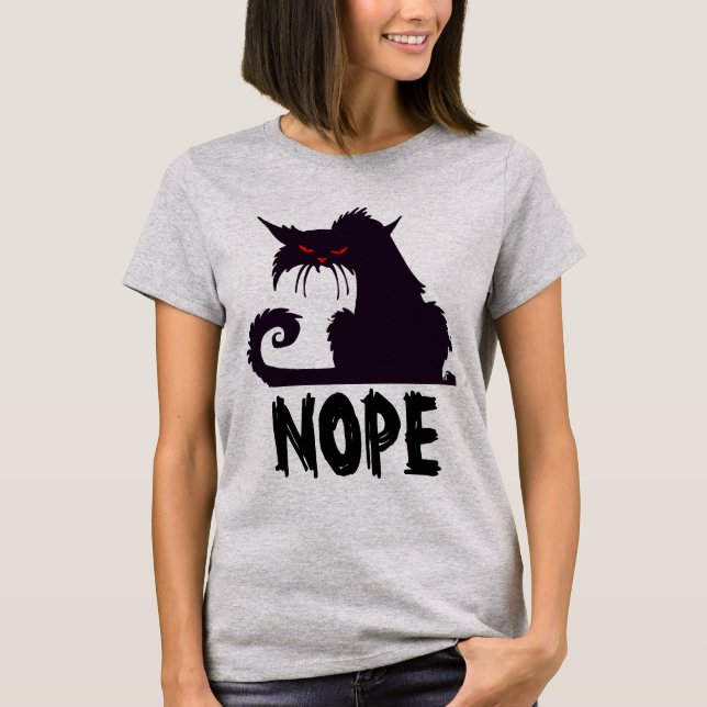 Camisetas NOPE BLACK CAT (Anverso)