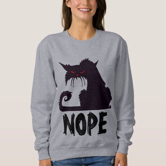 Camisetas NOPE BLACK CAT sudaderas (Anverso)
