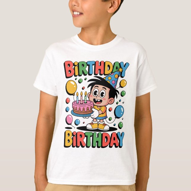 Camisetas Nostálgicas de Cumpleaños de Dibujos Ani (Anverso)