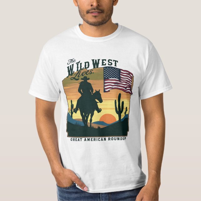 camisetas occidentales hombres, camisa occidental  (Anverso)