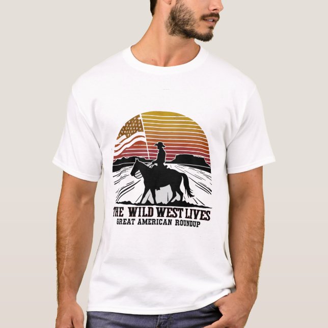 camisetas occidentales para los hombres, vaquero d (Anverso)