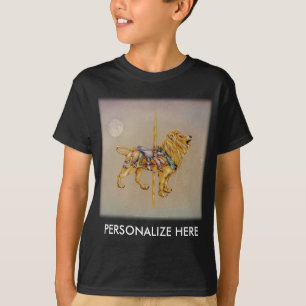 Camisetas oscuras para niños - Carousel Lion SQ