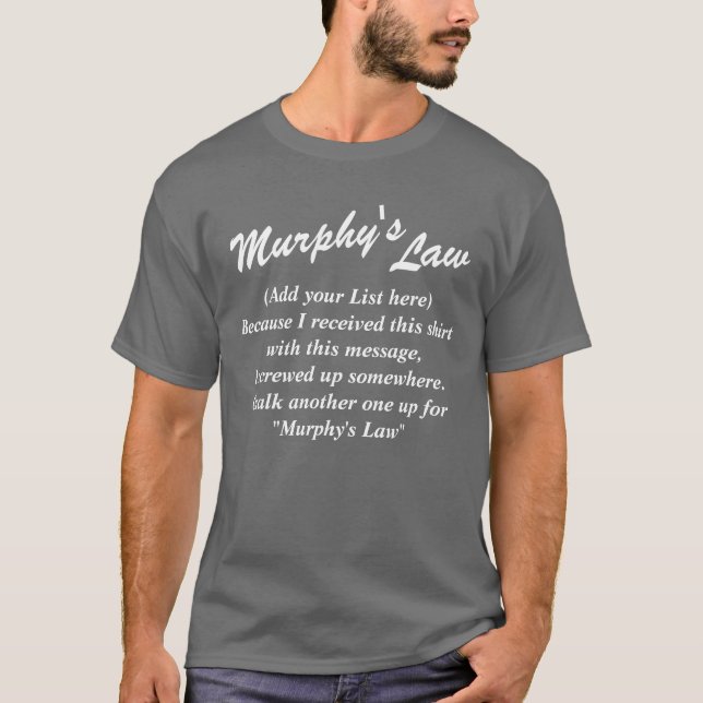 Camisetas oscuro de las leyes de Murphy (su (Anverso)