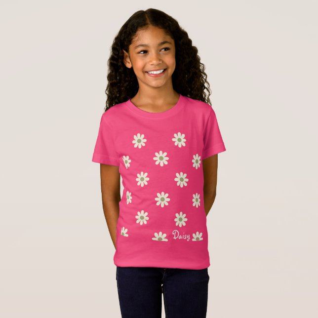 Camisetas para adolescentes con flores de sonrisa  (Anverso completo)