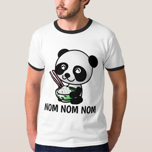 Camisetas para amantes de la comida china NOM NOM  (Anverso)
