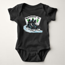 Camisetas para bebé de patinador de hockey con tar