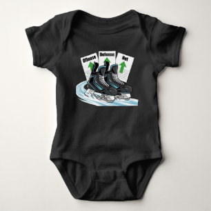 Camisetas para bebé de patinador de hockey con tar