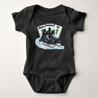 Camisetas para bebé de patinador de hockey con tar