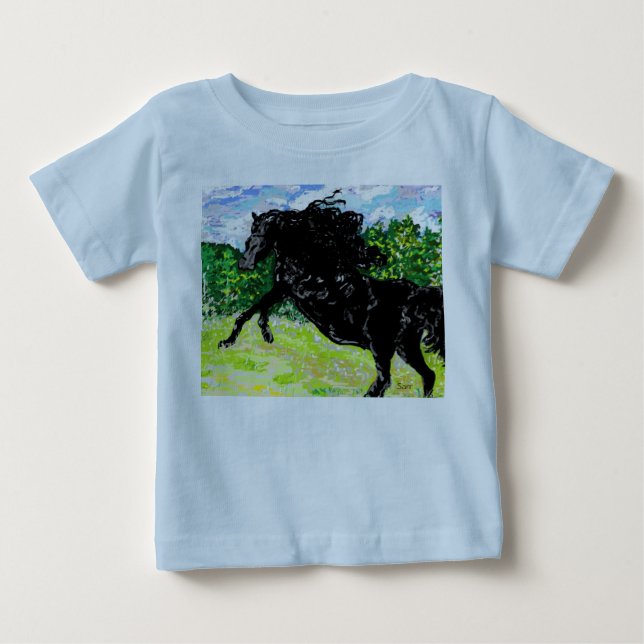 Camisetas para bebé Niño Black Stallion (Anverso)