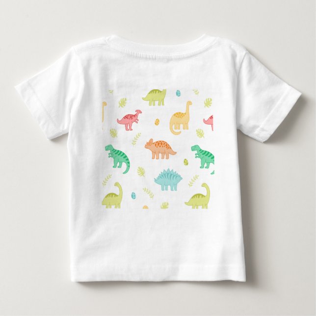 Camisetas para bebés con temas de dinosaurios (Reverso)