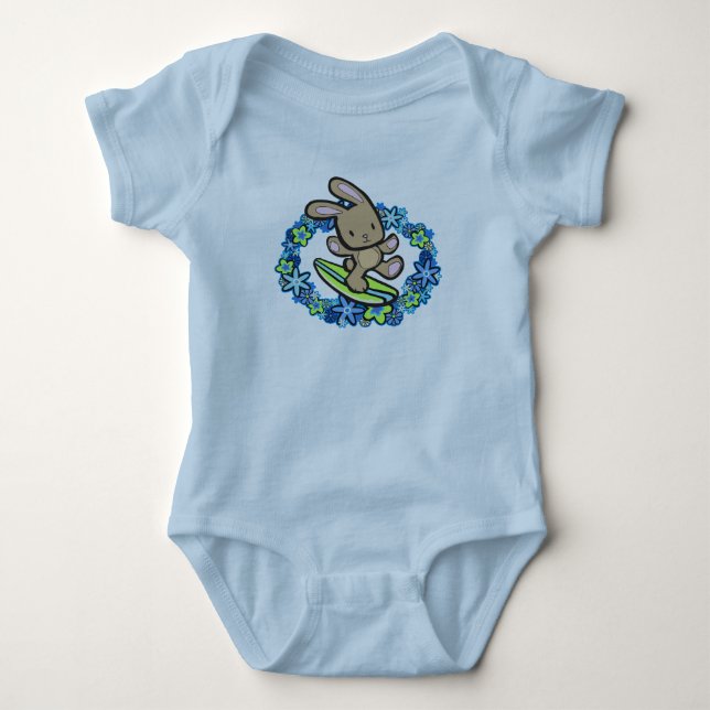 Camisetas para bebés de conejo de chocolate (Anverso)