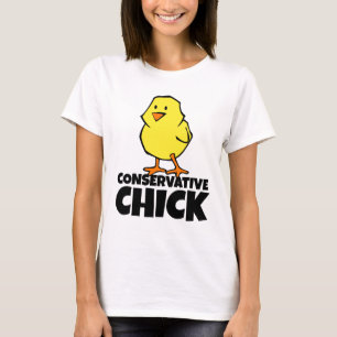 Camisetas para damas de polluelo conservadoras
