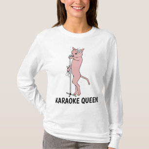 Camisetas para damas KARAOKE CAT