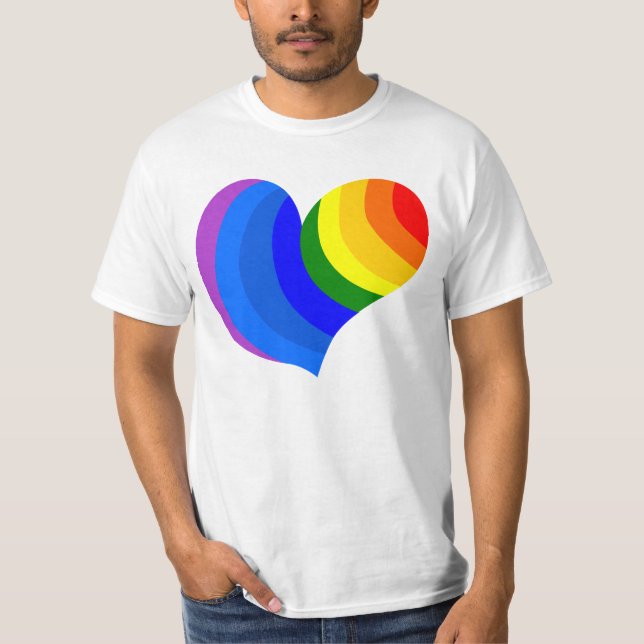 Camisetas para el corazón de RAINBOW LOVE (Anverso)