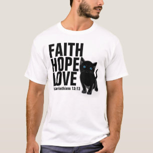 Camisetas para gatos cristianos, gatos, fe y amor