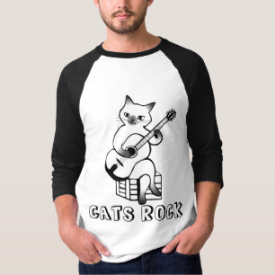 Camisetas para gatos de guitarra